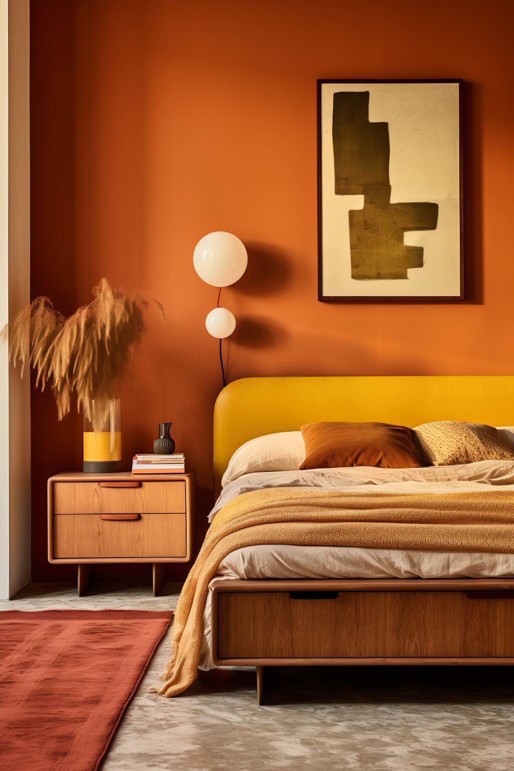 Modern Retro Terracotta Bedroom