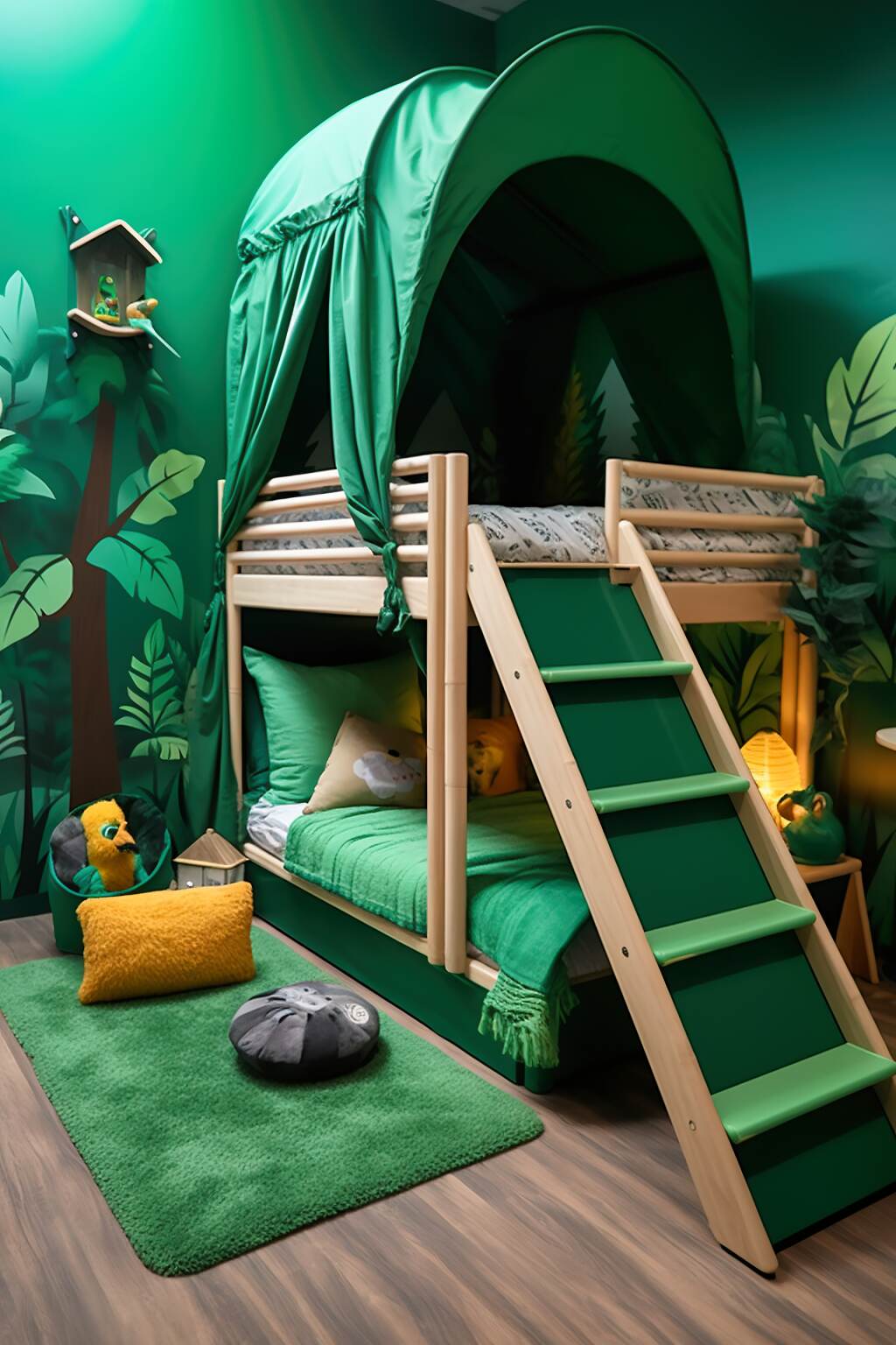 Playful Modern Emerald Bedroom
