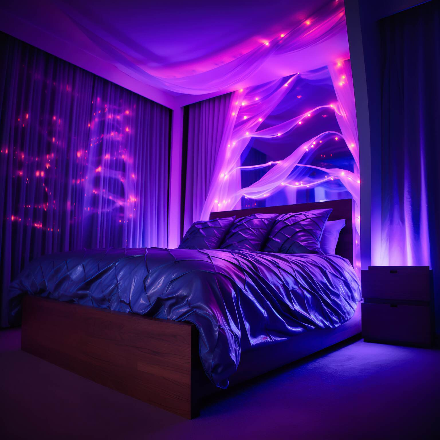 Purple Neon Sanctuary Bedroom