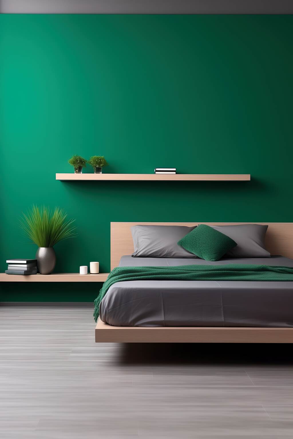 Sleek Modern Emerald Bedroom