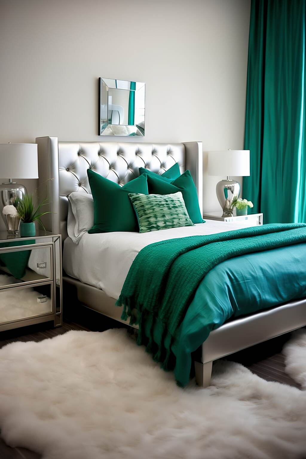 Sophisticated Modern Emerald Bedroom