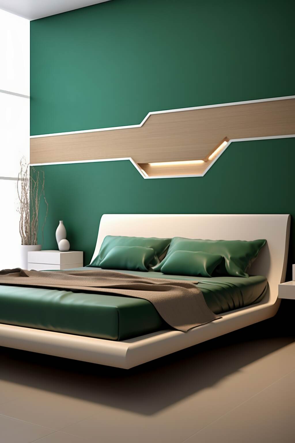 Streamlined Modern Emerald Bedroom