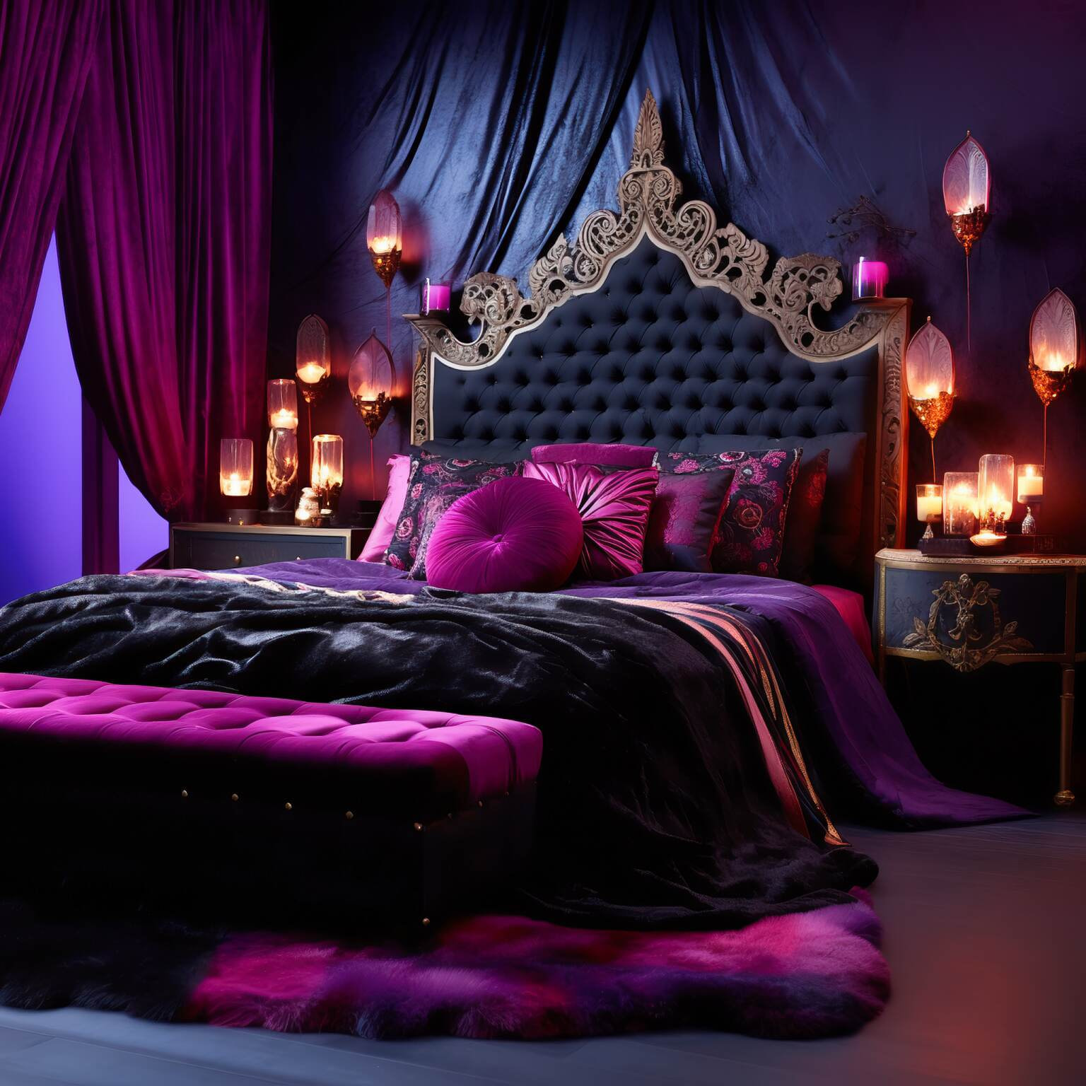 Velvet Luxury Boho Bedroom
