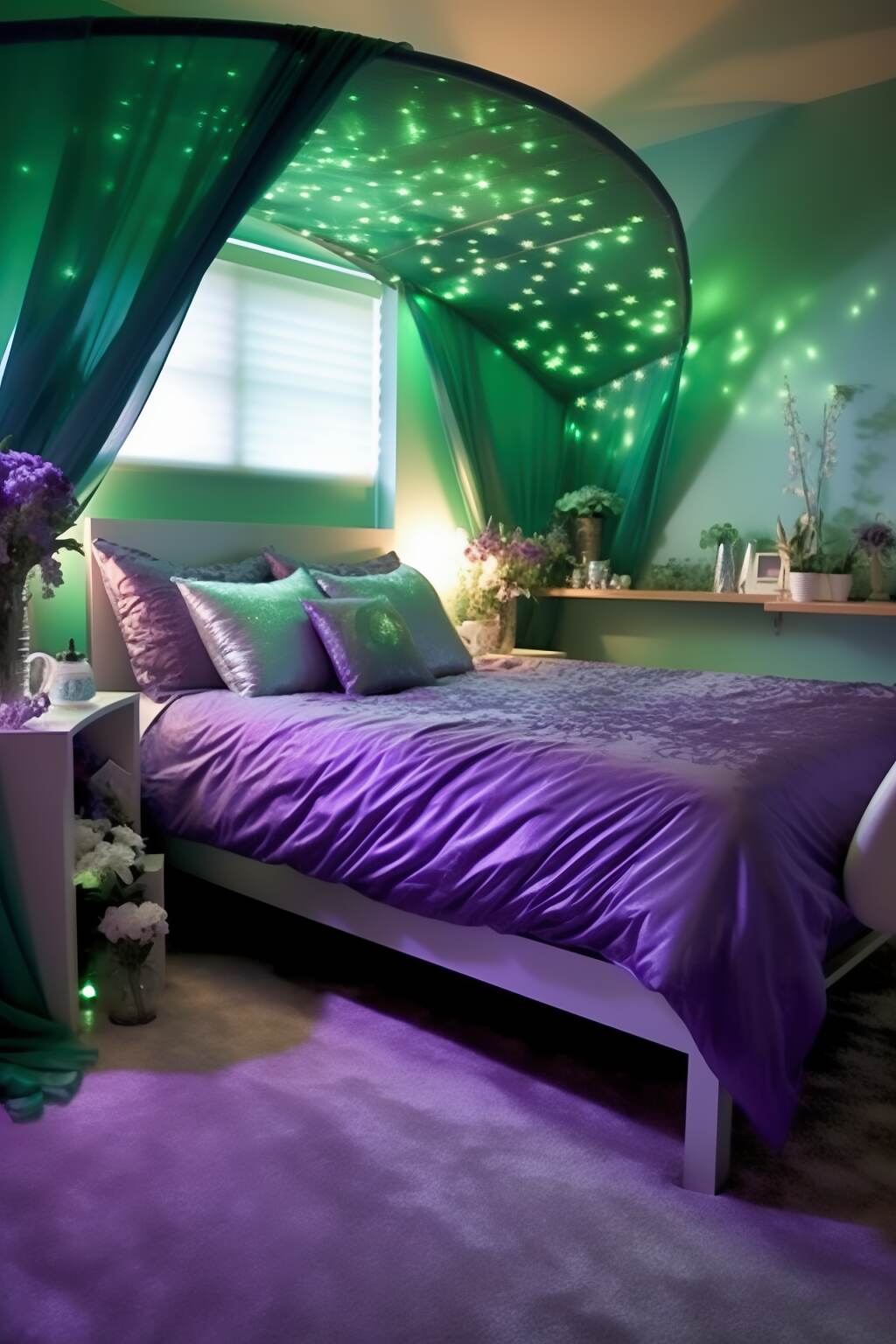 Whimsical Modern Emerald Bedroom