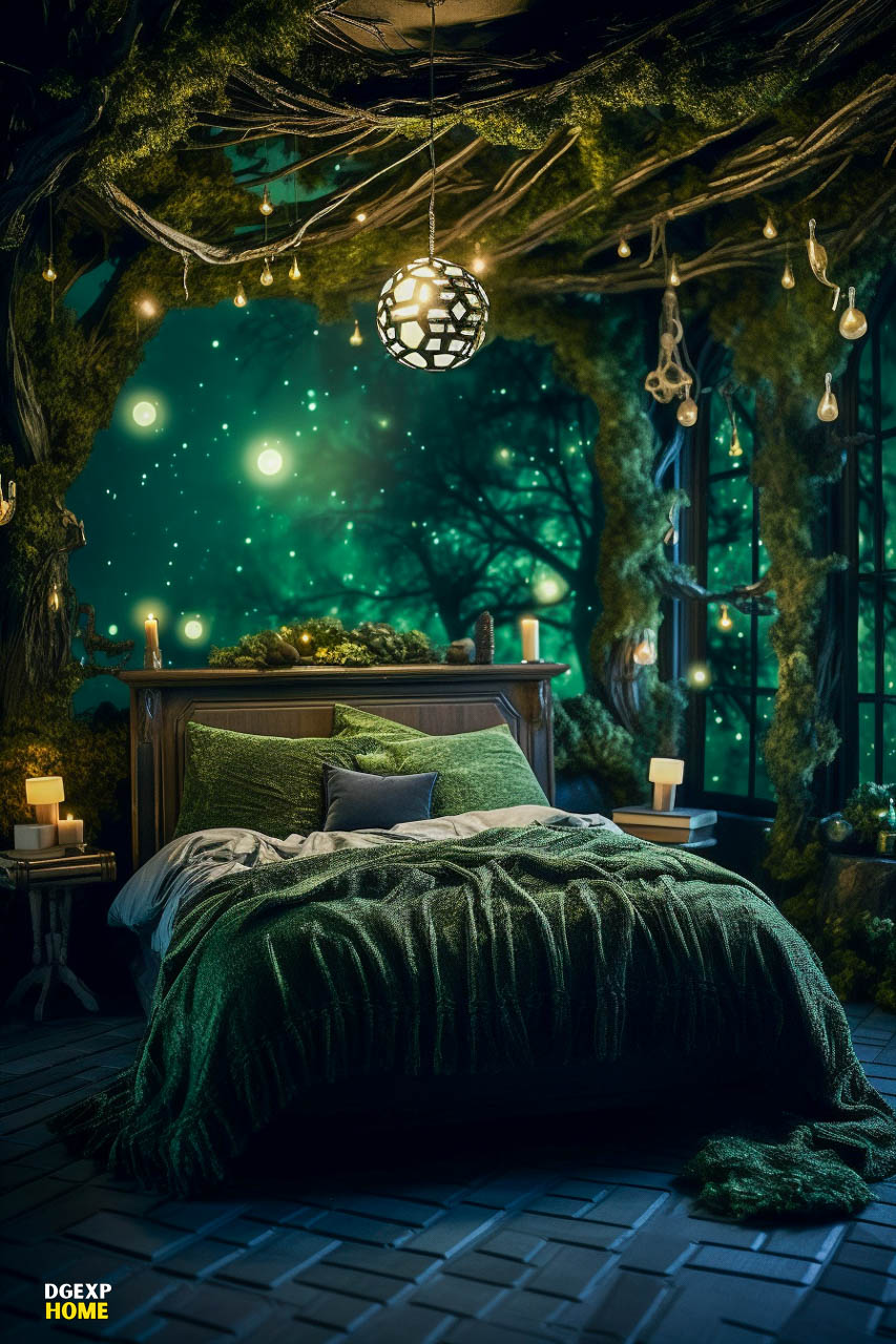 Medium Green Cosmic Bedroom
