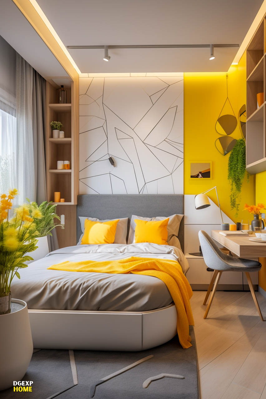 Small Yellow Contemporary Solar Bedroom