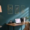 3 Pcs Gold Metal Female Body Wall Art
