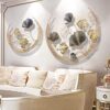 3D Ginkgo Leaf Metal Wall Art - Gold, 110x67 cm