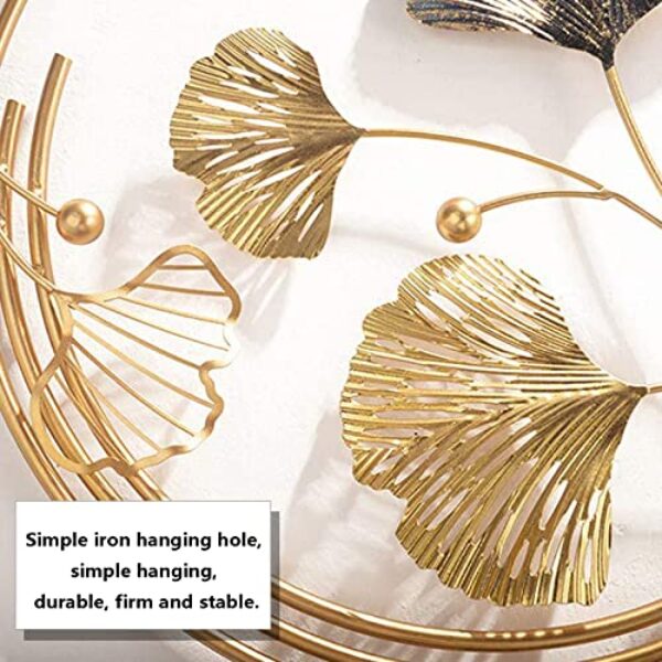 3D Ginkgo Leaf Metal Wall Art - Gold, 110x67 cm