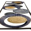 3D Metal Wall Art Circles - Blue (89x31 cm)
