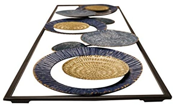 3D Metal Wall Art Circles - Blue (89x31 cm)