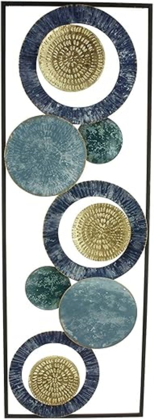 3D Metal Wall Art Circles - Blue (89x31 cm)