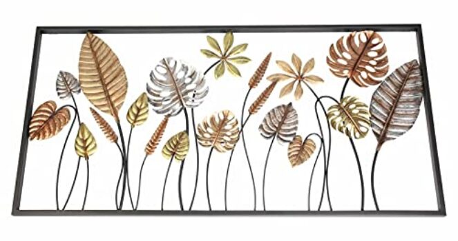 3D Metal Wall Art – Leaves, 90x45 cm, Decorative