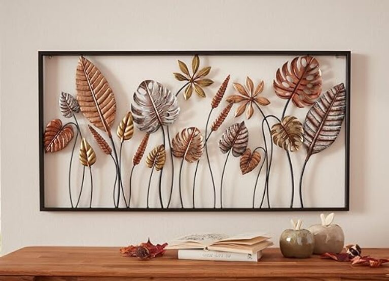 3D Metal Wall Art – Leaves, 90x45 cm, Decorative