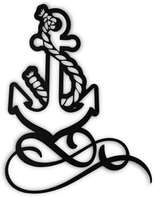 3D Steel Anchor Wall Sculpture (60X45 Cm)