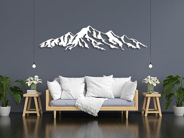 3D Holz Berge Wandkunst - Schwarz Gold Moderne Dekoration