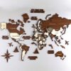 3D Wooden World Map Wall Art