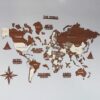 3D Wooden World Map Wall Art