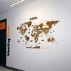 3D Wooden World Map Wall Decor
