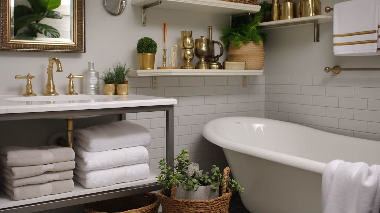 4 Boho-Badezimmer mit silbernen und goldenen Akzenten