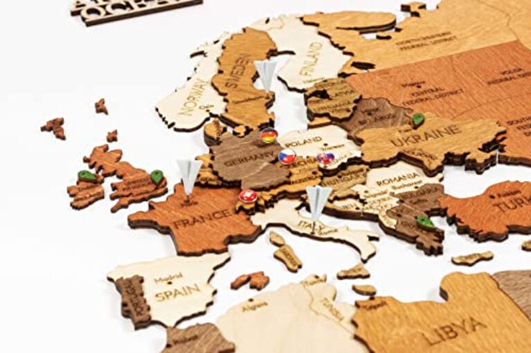 68travel Multilayer Wooden World Map XL