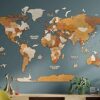 68travel Multilayer Wooden World Map XL