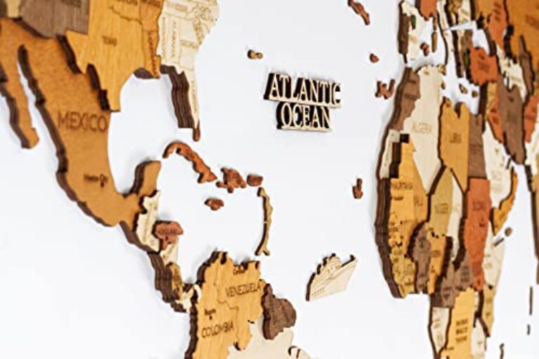 68travel Multilayer Wooden World Map XL