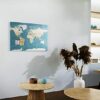 ALLboards World Map Magnetic Canvas Board