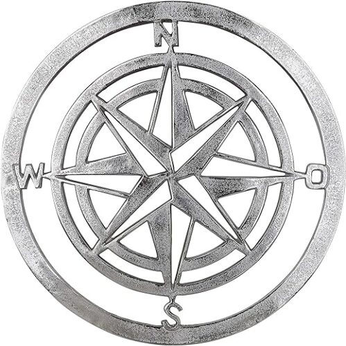 Aluminium Wind Rose Wall Decoration - 50 Cm