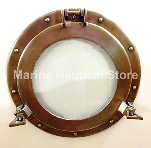 Antique Bronze Porthole Wall Decor (15")