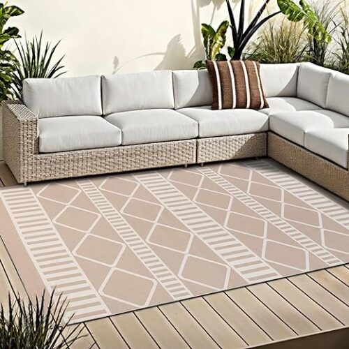 Beige 180X270 Cm Outdoor/Indoor Soft Non-Slip Rug