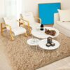 Beige Extra Soft Shaggy Rug, Non-Slip 15x20 cm