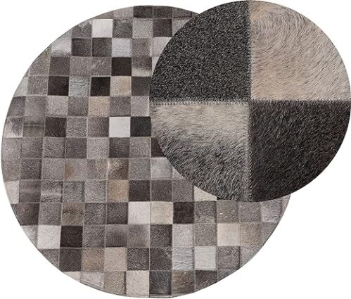 Bergama Grey Patchwork Rug 140 Cm