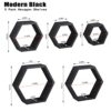 Black Hexagonal Floating Shelves - Set of 5