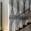 Black Macrame Curtain Wall Hanging, 127x190 cm