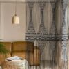 Black Macrame Curtain Wall Hanging, 127x190 cm
