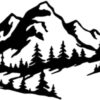 Black Metal Mountain Forest Wall Art - 17.72"x8.43