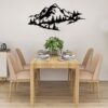 Black Metal Mountain Forest Wall Art - 17.72"x8.43