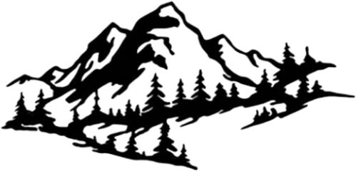 Black Metal Mountain Forest Wall Art - 17.72&Quot;X8.43
