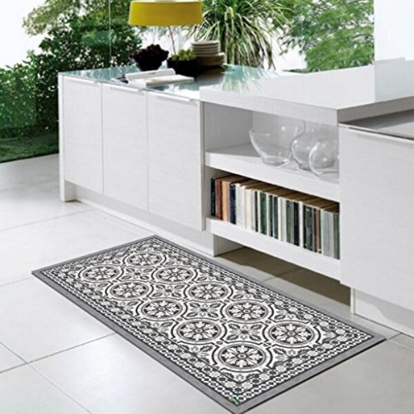 Schwarzer Vinylteppich - 40x78 cm