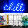 Blue LED Chill Neon Light, Wall Decor, 14x7