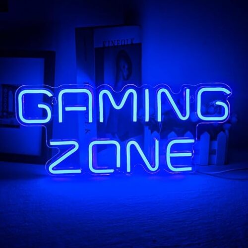 Blue Led Gaming Zone Neon Sign - Wall Decor