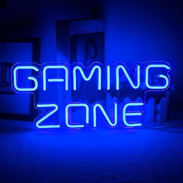 Blue LED Gaming Zone Neon Sign - Wall Decor