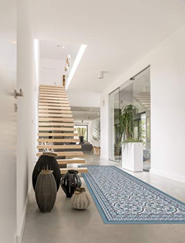 Blue Vinyl Rug - Durable & Hygienic (78x180 cm)