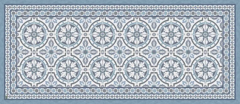 Blue Vinyl Rug - Durable & Hygienic (78x180 cm)