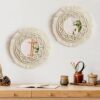 Boho Chic Round Macrame Wall Mirrors Set (2)