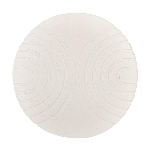 Boho Cream High Pile Rug - 200 cm Diameter