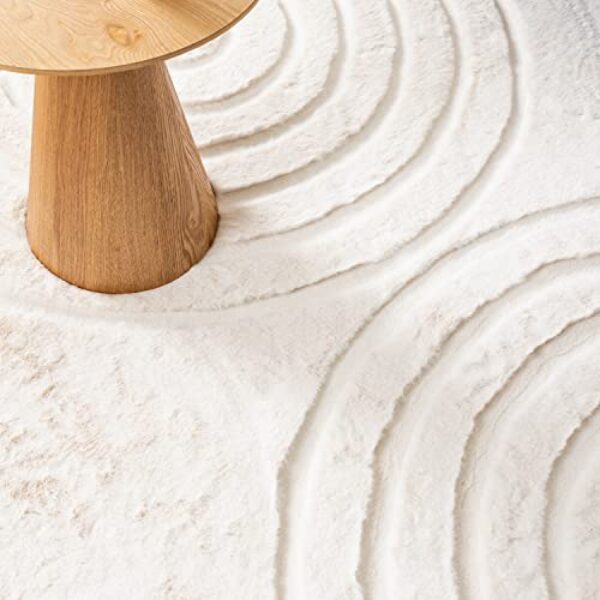 Boho Cream High Pile Rug - 200 cm Diameter