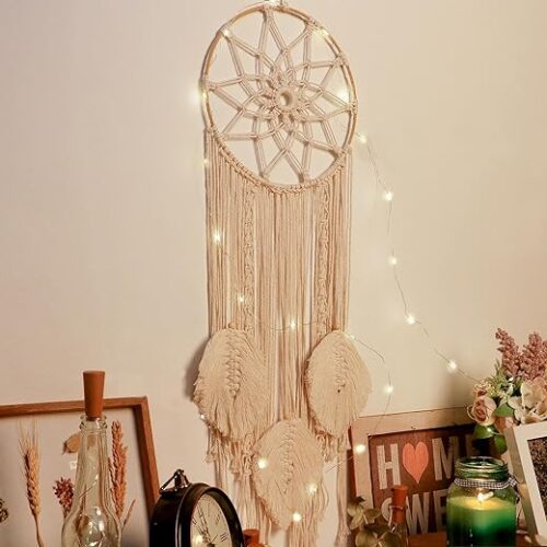 Boho Dream Catcher Macrame - Ivory, 100Cm