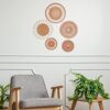 Handgeflochtene Boho-Wandkörbe (Rattan, 5-tlg.)
